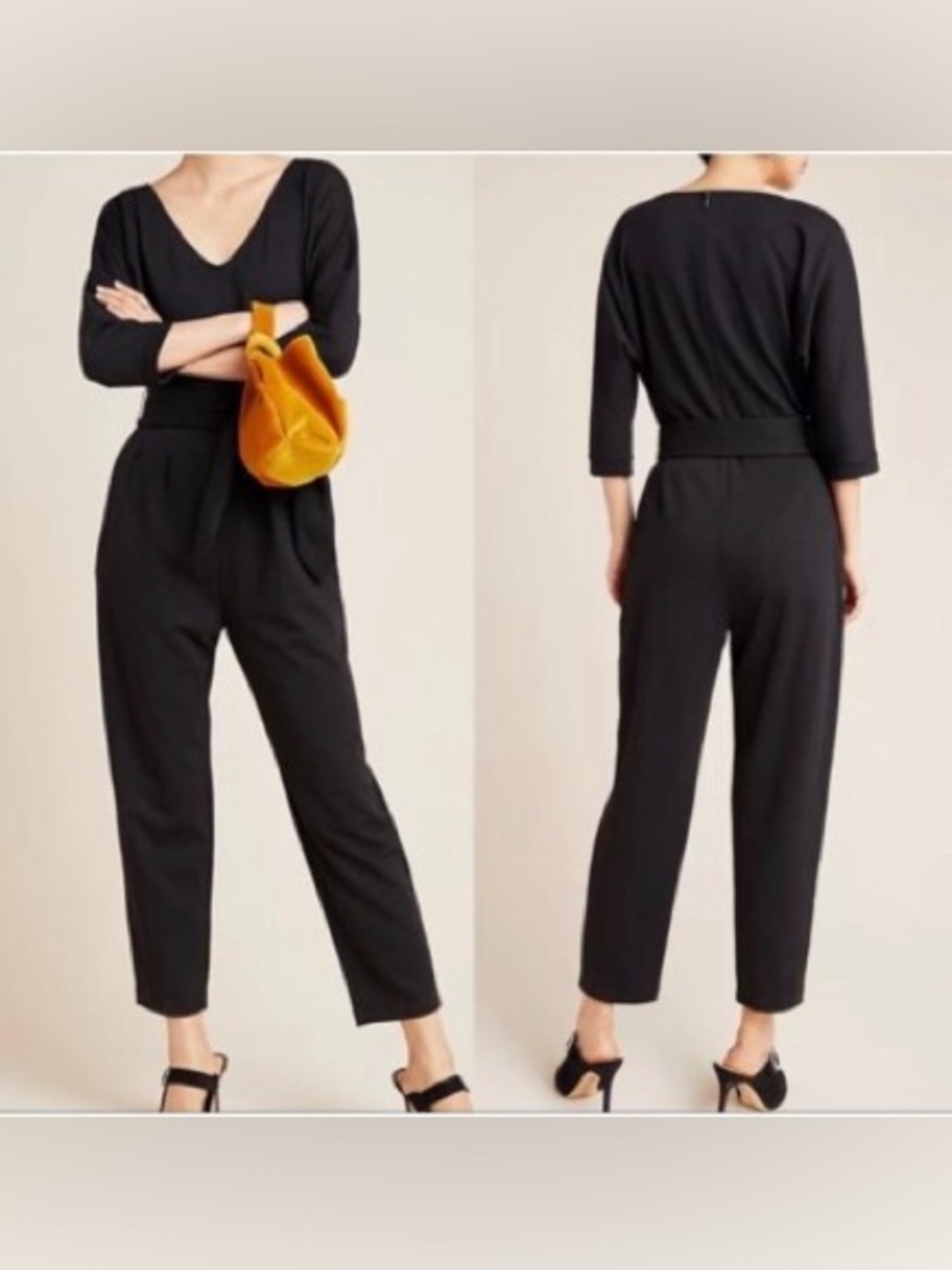 NWT Anthropologie Sutton Ponte Jumpsuit in Black, Size X-Large
